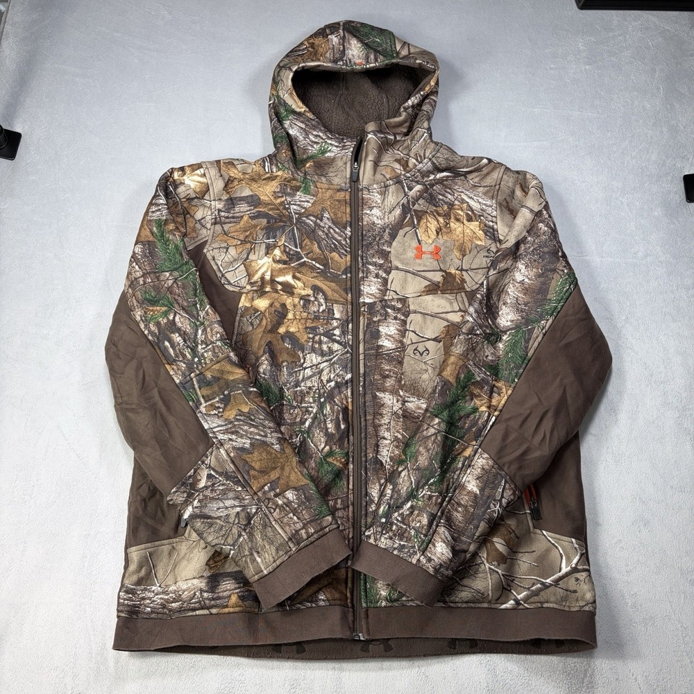 Under Armour Storm Ayton Realtree Jacket Men's Size 2XL Camo Hooded Heavyweight